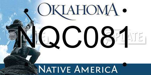 NQC081 Oklahoma License Plate