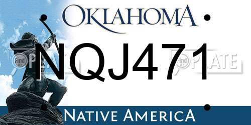 NQJ471 Oklahoma License Plate