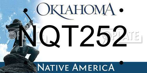 NQT252 Oklahoma License Plate