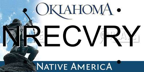 NRECVRY Oklahoma License Plate