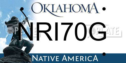 NRI70G Oklahoma License Plate