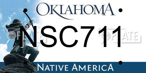 NSC711 Oklahoma License Plate