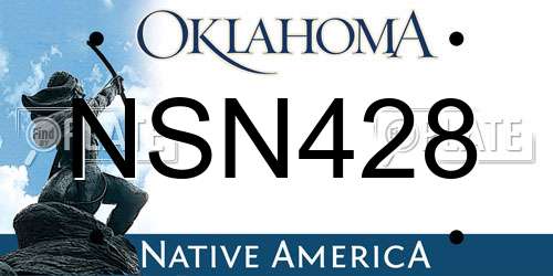 NSN428 Oklahoma License Plate