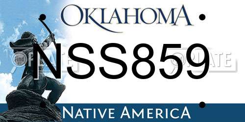 NSS859 Oklahoma License Plate