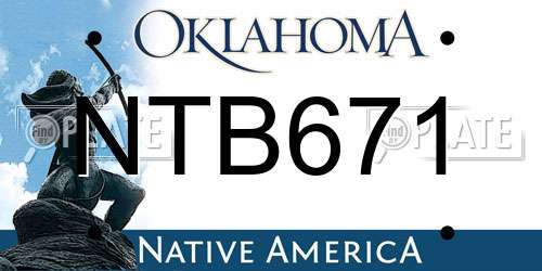 NTB671 Oklahoma License Plate