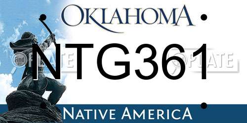 NTG361 Oklahoma License Plate