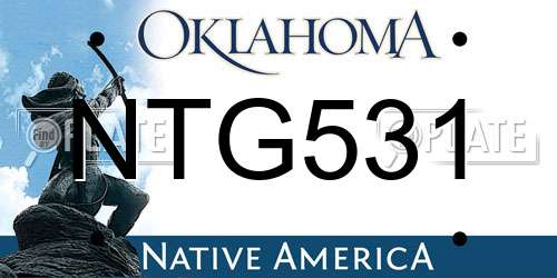 NTG531 Oklahoma License Plate