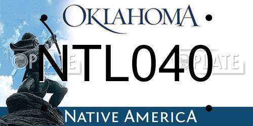 NTL040 Oklahoma License Plate