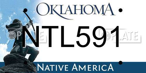 NTL591 Oklahoma License Plate