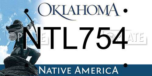 NTL754 Oklahoma License Plate