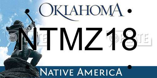 NTMZ18 Oklahoma License Plate