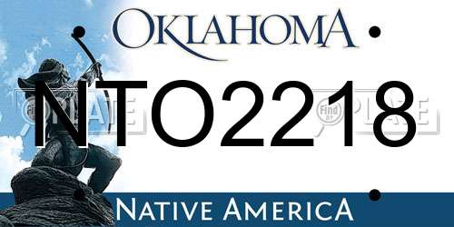 NTO2218 Oklahoma License Plate
