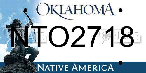 NTO2718 Oklahoma License Plate
