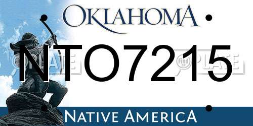 NTO7215 Oklahoma License Plate