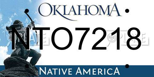 NTO7218 Oklahoma License Plate