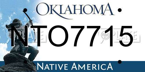 NTO7715 Oklahoma License Plate