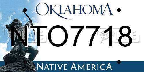 NTO7718 Oklahoma License Plate
