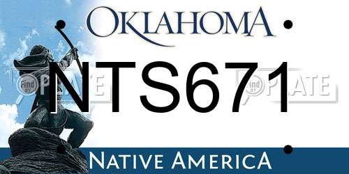 NTS671 Oklahoma License Plate