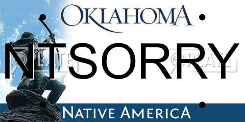 NTSORRY Oklahoma License Plate