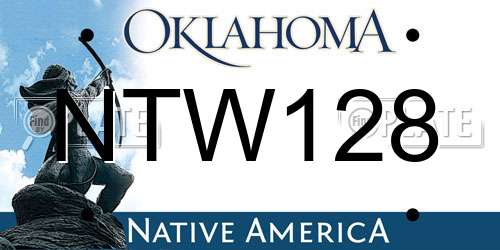NTW128 Oklahoma License Plate