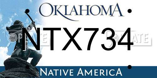 NTX734 Oklahoma License Plate