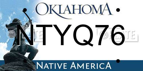 NTYQ76 Oklahoma License Plate