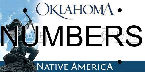 NUMBERS Oklahoma License Plate