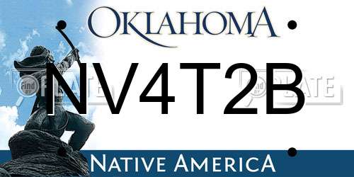 NV4T2B Oklahoma License Plate