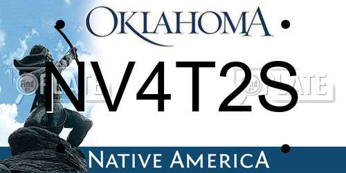 NV4T2S Oklahoma License Plate