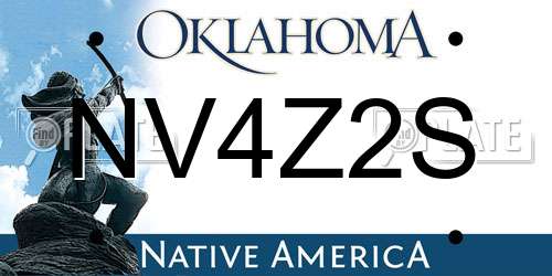 NV4Z2S Oklahoma License Plate