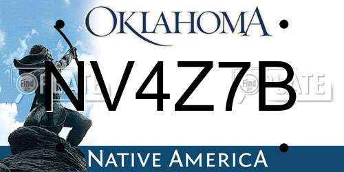 NV4Z7B Oklahoma License Plate
