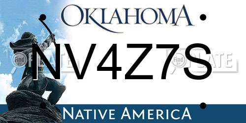 NV4Z7S Oklahoma License Plate
