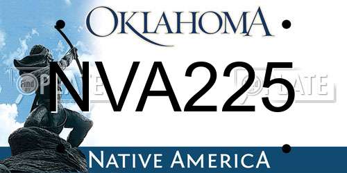 NVA225 Oklahoma License Plate