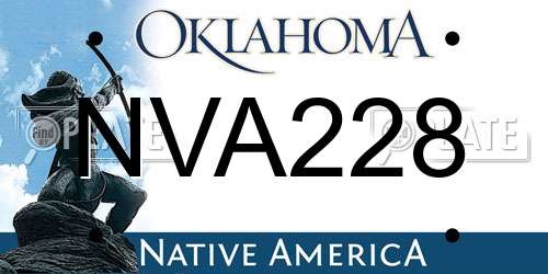NVA228 Oklahoma License Plate