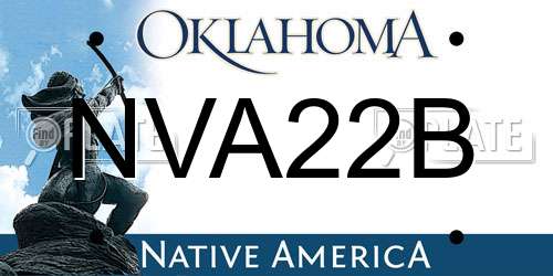 NVA22B Oklahoma License Plate