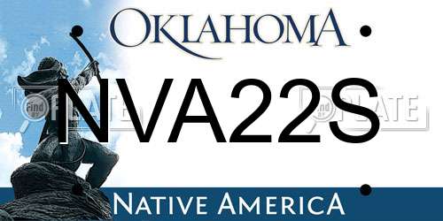 NVA22S Oklahoma License Plate
