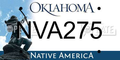 NVA275 Oklahoma License Plate