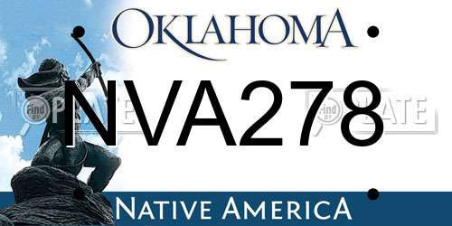 NVA278 Oklahoma License Plate