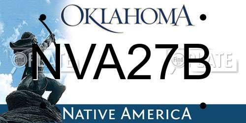 NVA27B Oklahoma License Plate
