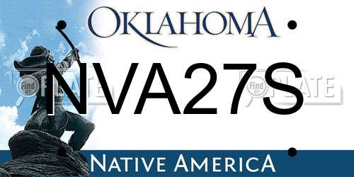 NVA27S Oklahoma License Plate