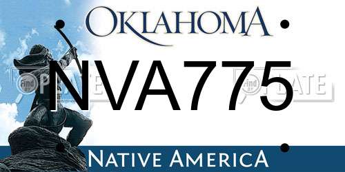 NVA775 Oklahoma License Plate