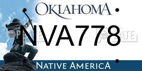 NVA778 Oklahoma License Plate