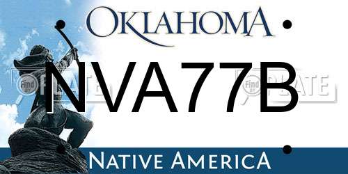 NVA77B Oklahoma License Plate