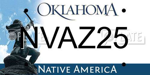 NVAZ25 Oklahoma License Plate