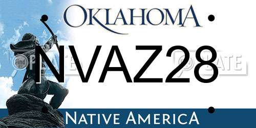 NVAZ28 Oklahoma License Plate