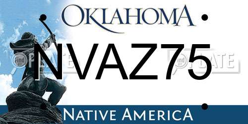 NVAZ75 Oklahoma License Plate