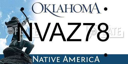 NVAZ78 Oklahoma License Plate