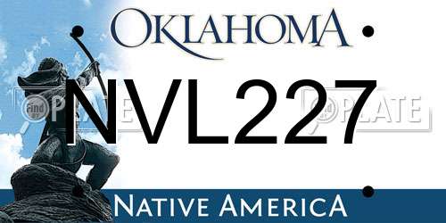 NVL227 Oklahoma License Plate