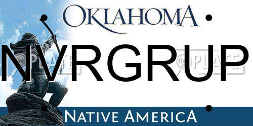 NVRGRUP Oklahoma License Plate