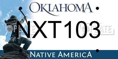 NXT103 Oklahoma License Plate